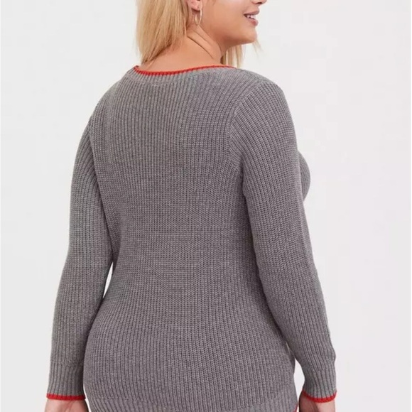 Torrid Gray & Blood Orange Sweater - Size 3 - Picture 3 of 6